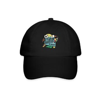 Grundschule Einschulung Fußball - Baseballkappe - Schwarz/Schwarz - Vorne