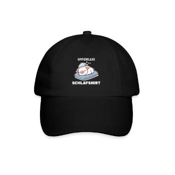 Schlafshirt Schwein Schweine Geschenk - Baseballkappe - Schwarz/Schwarz - Vorne