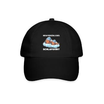 Schlafshirt Dachshund Dackel Geschenk - Baseballkappe - Schwarz/Schwarz - Vorne