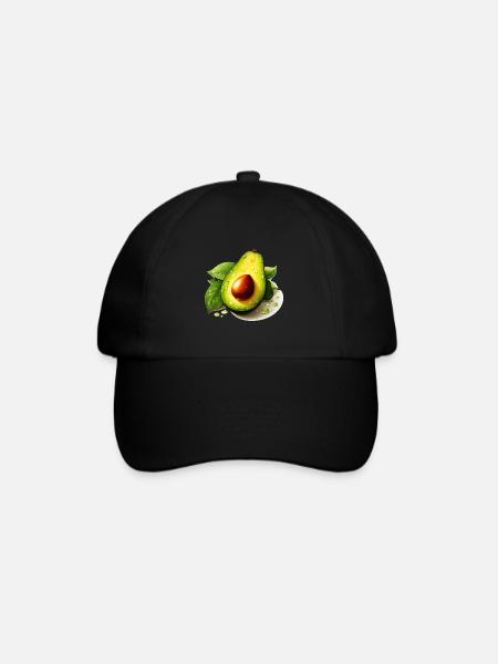 Avocado für einen Avocado Liebhaber und Sportler - Baseballkappe - Schwarz/Schwarz