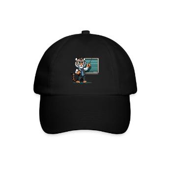 Cute Tiger Teacher - Baseball Cap - black/black - Front