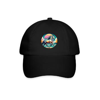 Arabische Pferdekunst - Baseballkappe - Schwarz/Schwarz - Vorne
