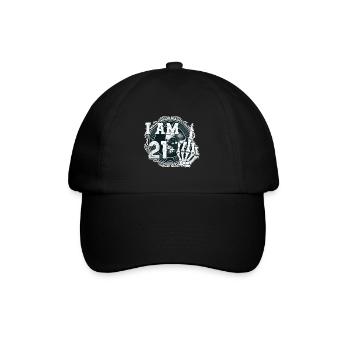 I'm 21 plus 1 middle finger Skull funny 22nd - Baseball Cap - black/black - Front