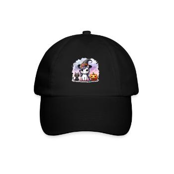 Halloween Unicorn Witch Hat Cat Cute Pumpkin - Baseball Cap - black/black - Front