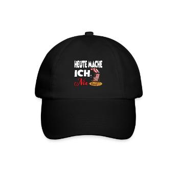 Heute Mache Ich Nix - Baseballkappe - Schwarz/Schwarz - Vorne