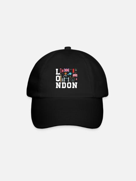 London England UK Great Britain - Baseball Cap - black/black
