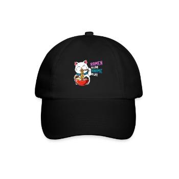 Anime und Ramen Maneki Neko - Otaku-Nudelsuppe - Baseballkappe - Schwarz/Schwarz - Vorne