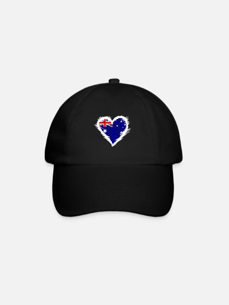 Australien - Baseballkappe - Schwarz/Schwarz
