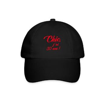 anniversaire chic j'ai 30 ans ! rouge - Casquette classique - noir/noir - Devant
