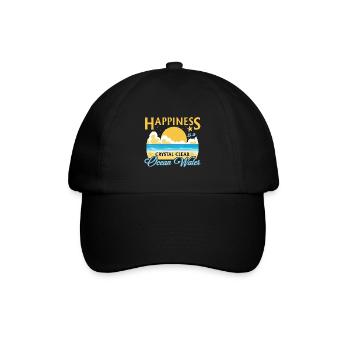 Happiness Is A Crystal Clear Sea Water - Beach - Baseball Cap - black/black - Front