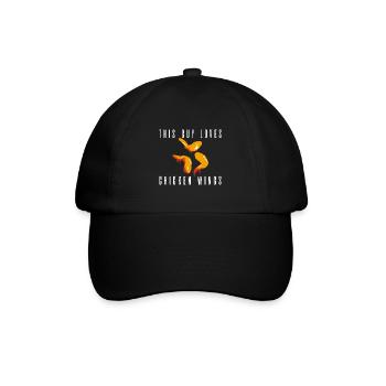 This Guy Loves Chicken Wings - Baseballkappe - Schwarz/Schwarz - Vorne