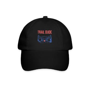 Trail Dude Hiking Mountain Hiker Summit Wildlife - Baseball Cap - black/black - Front