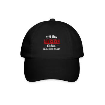 Lehrerin Beruf Lustige Spruch Unterricht Geschenk - Baseballkappe - Schwarz/Schwarz - Vorne
