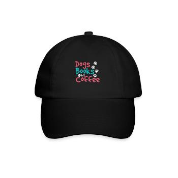 Dogs Books and Coffee Fun Dog Lover Gift - Baseball Cap - black/black - Front