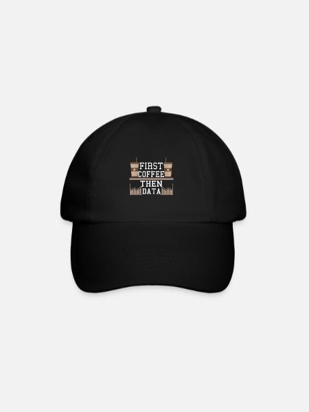 Programmierer Geschenk Frist Kaffee dann Datencomputer - Baseballkappe - Schwarz/Schwarz