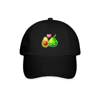 Avocado Liebe - Niedliches Pärchen Design - Baseballkappe - Schwarz/Schwarz - Vorne