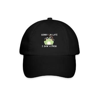 Sorry I'm Late I Saw A Frog - Baseball Cap - black/black - Front