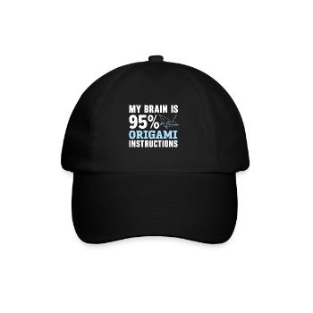 Mein Gehirn besteht zu 95% aus Origami-Anleitungen - Baseballkappe - Schwarz/Schwarz - Vorne
