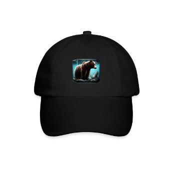 Ours dans l’aquarium - Casquette classique - noir/noir - Devant