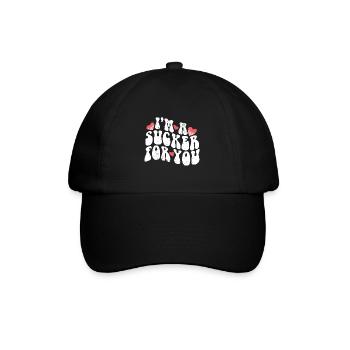 I'm A Sucker For You Valentine's Day Pun Couple - Baseball Cap - black/black - Front