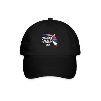 Filipinos of Florida Design für stolze Fil-Ams - Baseballkappe - Schwarz/Schwarz - Vorne