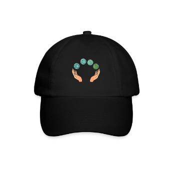 Rette die Erde Umweltschützer - Baseballkappe - Schwarz/Schwarz - Vorne
