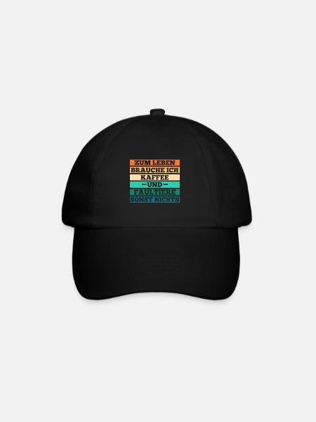 Kaffee Faultier - Baseballkappe - Schwarz/Schwarz
