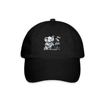 Cute BBQ Elephant - Baseball Cap - black/black - Front