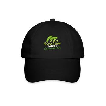 Restez calme et cocotte sur le design - Casquette classique - noir/noir - Devant