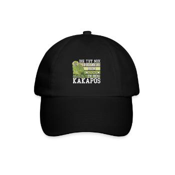 Die will nur zu den Kakapos Papagei - Baseballkappe - Schwarz/Schwarz - Vorne