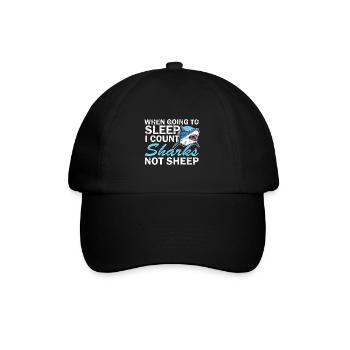 Wenn ich schlafen gehe, zähle ich Haie, nicht Scha - Baseballkappe - Schwarz/Schwarz - Vorne
