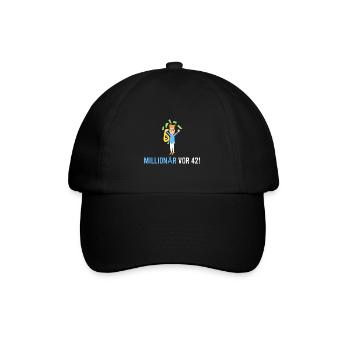 Millionär vor 42! - Baseballkappe - Schwarz/Schwarz - Vorne