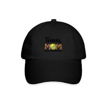 Tennis Mama Tennisspiel Tennis Geschenk - Baseballkappe - Schwarz/Schwarz - Vorne