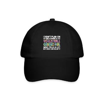 Volleyball-Oma Volleyball-Großmutter Geschenk - Baseballkappe - Schwarz/Schwarz - Vorne