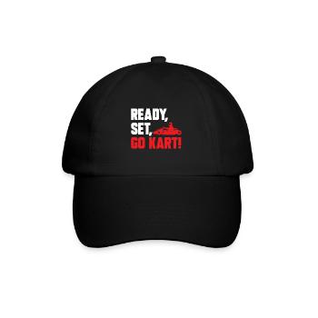 Go Kart Rennen Kartsport Karting - Baseballkappe - Schwarz/Schwarz - Vorne