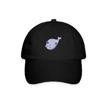 Narwal Einhornwal - Baseballkappe - Schwarz/Schwarz - Vorne