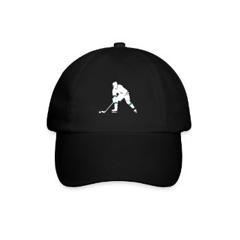 Ice Hockey Spieler Symbol - Baseballkappe - Schwarz/Schwarz - Vorne