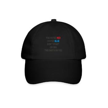 Du hast rot gewählt, ich habe blau gewählt - politische Satire - Baseballkappe - Schwarz/Schwarz - Vorne