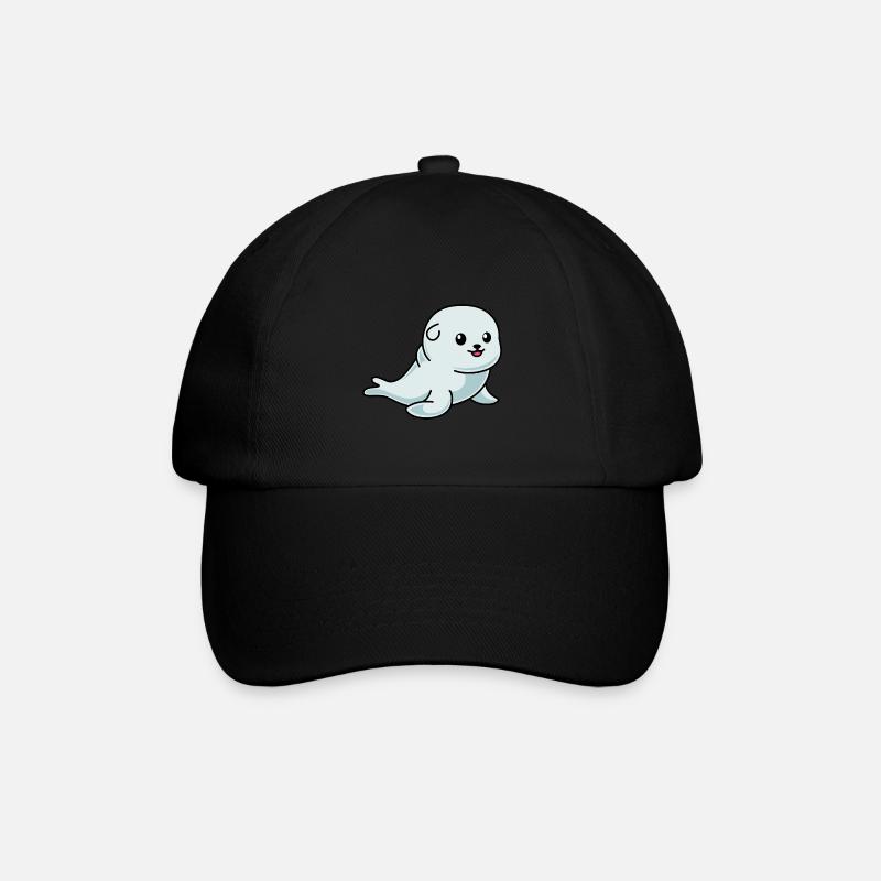 Seal Animal Comic - Baseball Cap - black/black