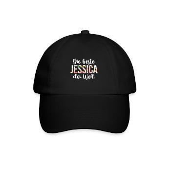 Vorname Jessica - Baseballkappe - Schwarz/Schwarz - Vorne