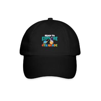 First Day Of School Day Ready to Explore 4th - Baseball Cap - black/black - Front