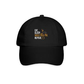 Miniature Pinscher Rehpinscher Min Pin Dog - Baseball Cap - black/black - Front
