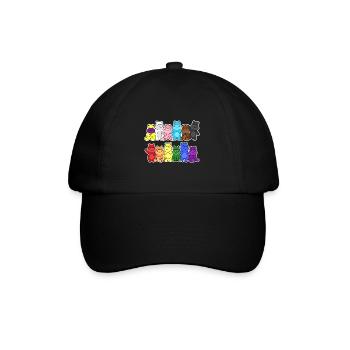 Pride Progress Flag Hippos Equality - Baseball Cap - black/black - Front