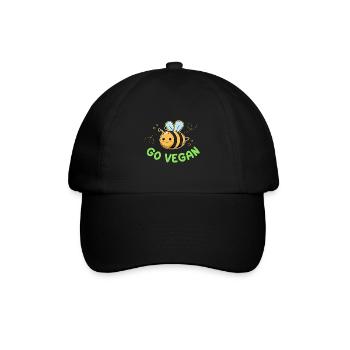 Bee design for proud vegans - Baseball Cap - black/black - Front