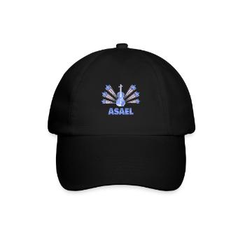 Geschenk für Asael - Baseballkappe - Schwarz/Schwarz - Vorne