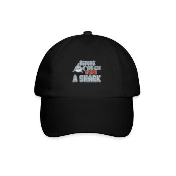Before You Ask It Was A Shark 3 - Baseballkappe - Schwarz/Schwarz - Vorne