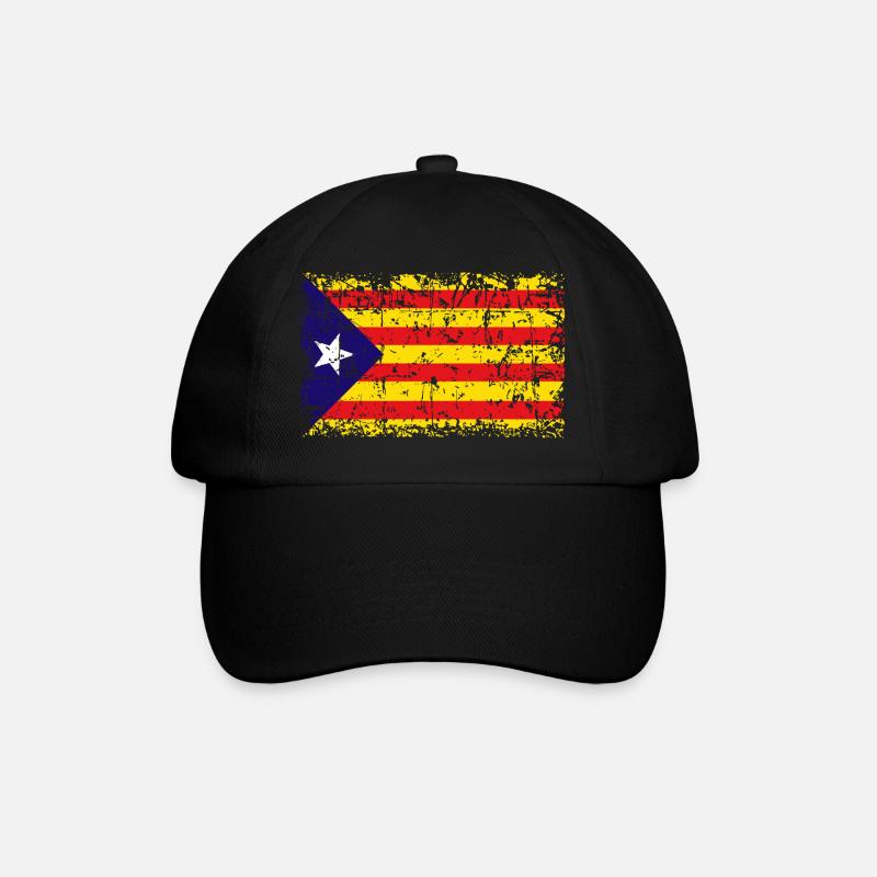 Catalonia Independence Flag - Baseballkappe - Schwarz/Schwarz