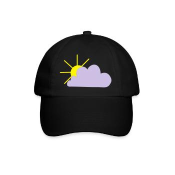 Sonne sieht hinter der Wolke hervor - Baseballkappe - Schwarz/Schwarz - Vorne