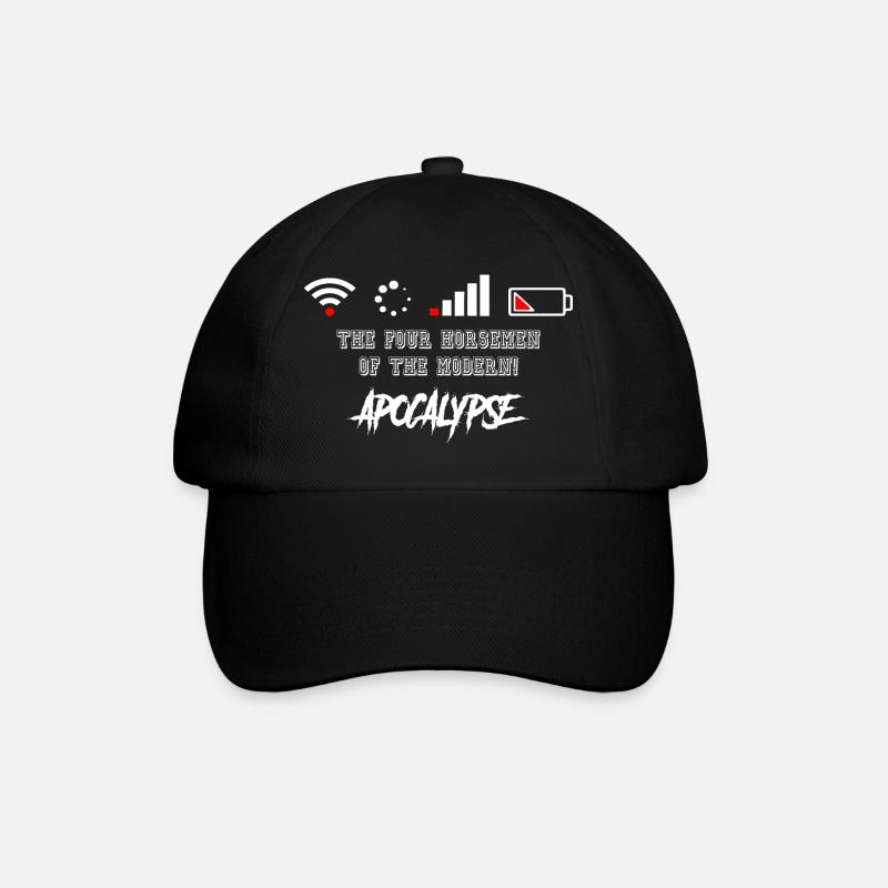 Apokalypse - WLAN - Internet - Akku aus - Baseballkappe - Schwarz/Schwarz
