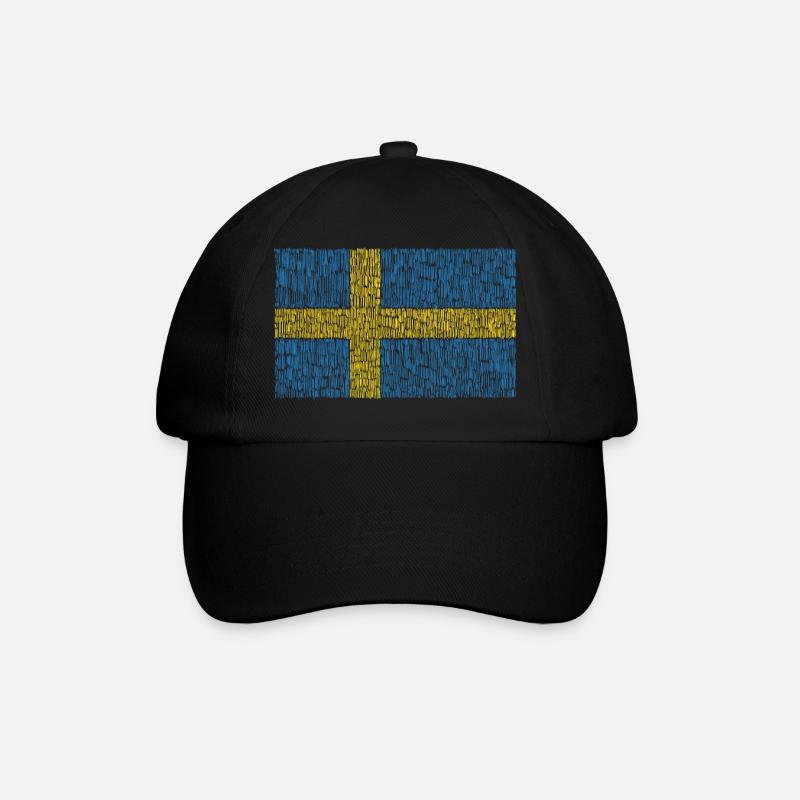 Schweden Flagge - Baseballkappe - Schwarz/Schwarz
